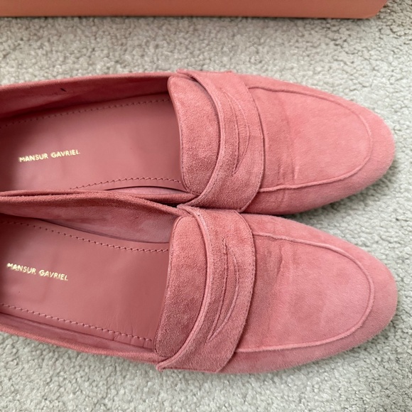 Mansur Gavriel Pink Suede Classic Loafers, Women size 38 - Picture 3 of 9